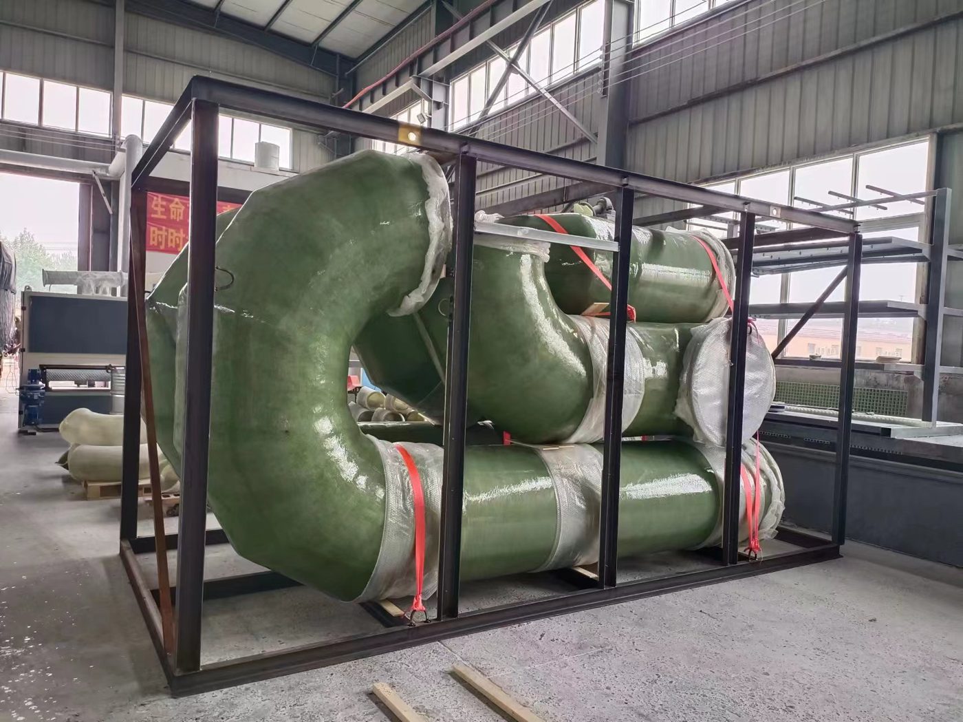 FRP ductwork spool and elbow for corrosive gas handling