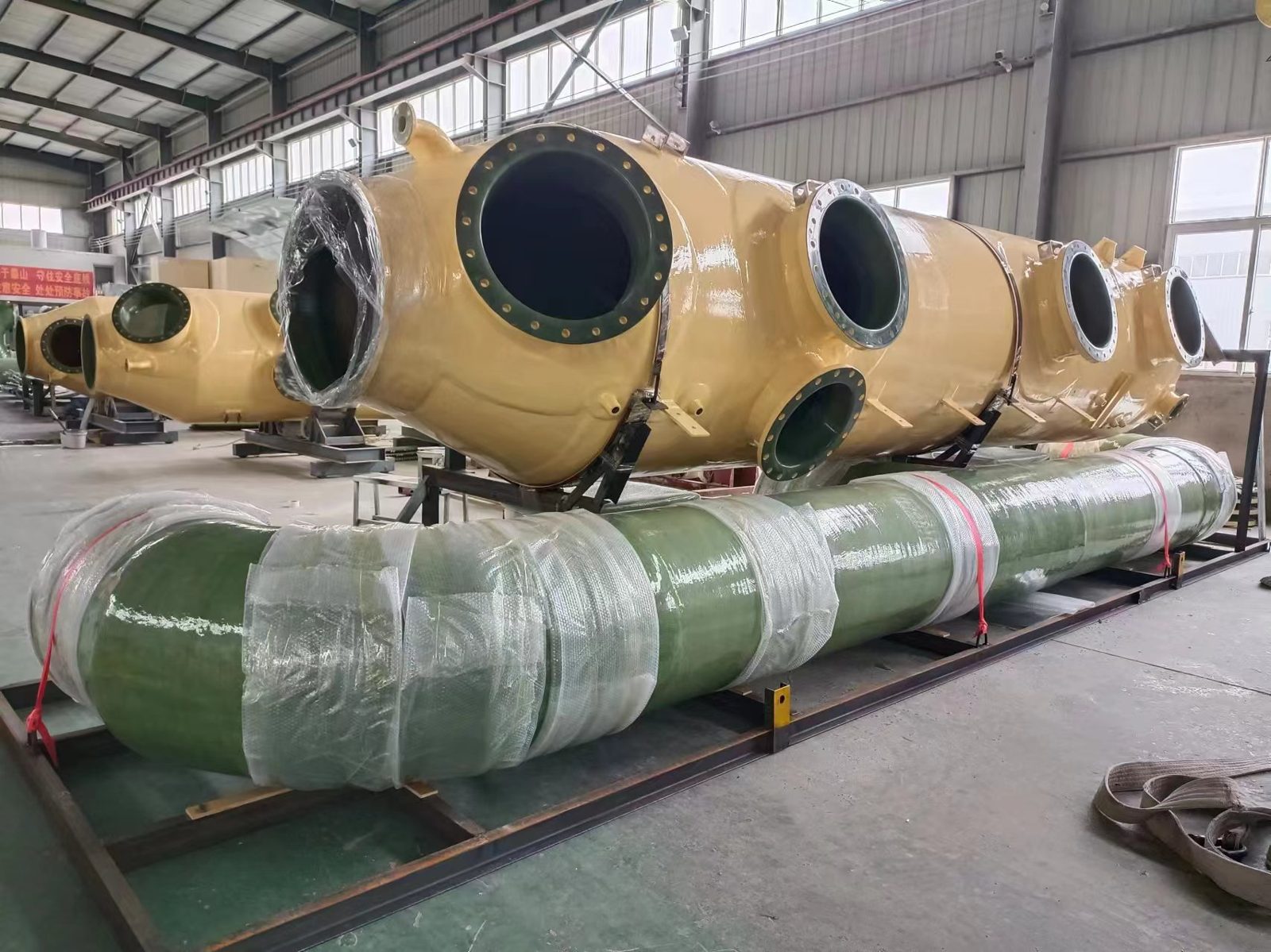 FRP scrubbers and ductwork for a gas-scrubbing system